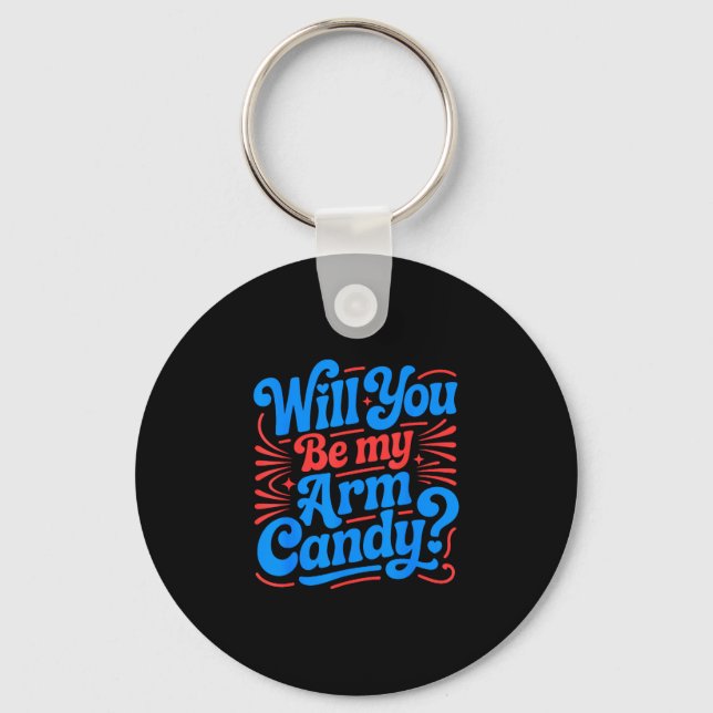 Will be arm candy engagement fiancé couple arm keychain (Front)
