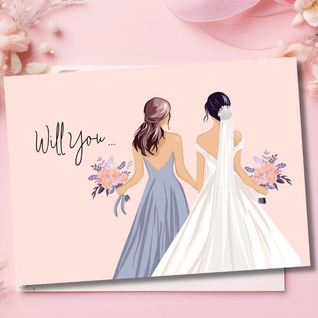 Will Be My Maid of Honour? Bride with Maid of Hono Card (Creator Uploaded)