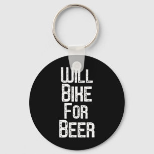 Will Bike For Beer Shirt Funny Mountain Biking Dri Keychain