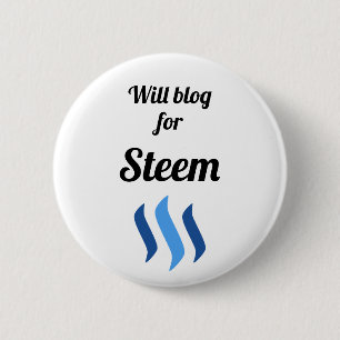 Will Blog For Steem 2 Inch Round Button