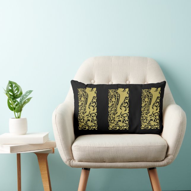 Will Bradley Heraldic Lion Lumbar Pillow (Chair)