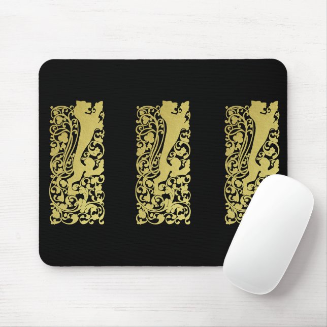 Will Bradley Heraldic Lion Mouse Pad (With Mouse)