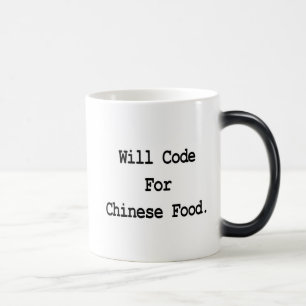 will code for chinese food magic mug