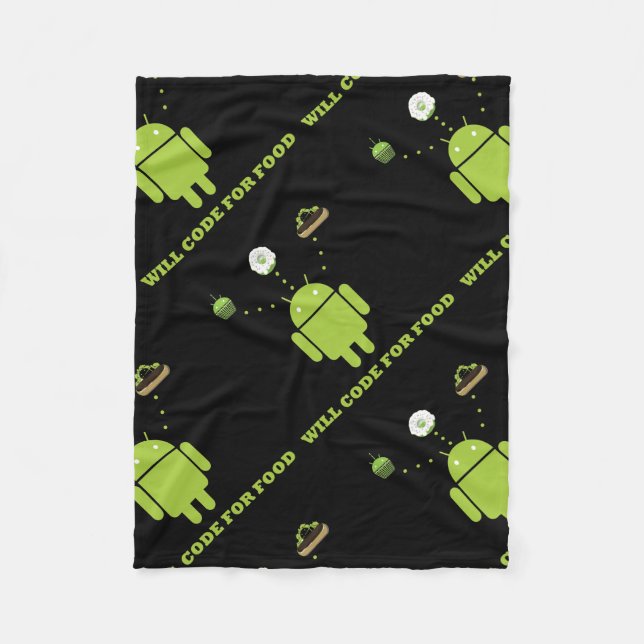 Will Code For Food (Android Software Developer) Fleece Blanket (Front)