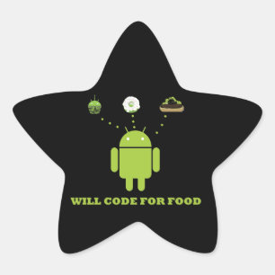 Will Code For Food (Android Software Developer) Star Sticker