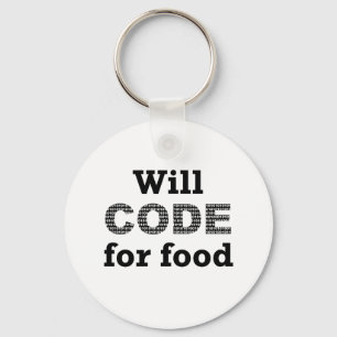 Will Code For Food Keychain