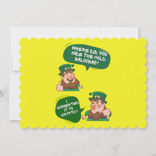 Will Convert the Gold to Crypto Funny St Patricks Holiday Card