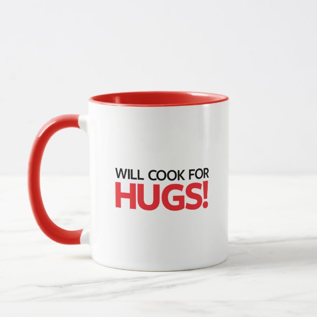 Will Cook for Hugs Mug (Left)