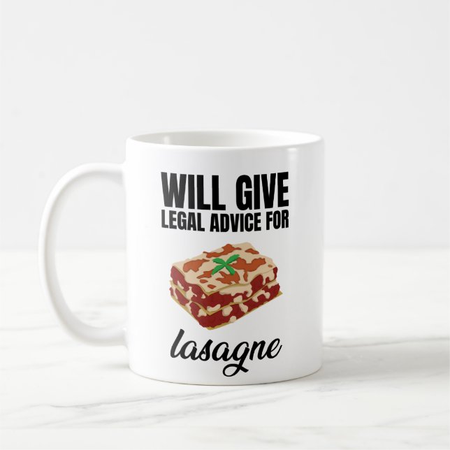 Will Give Legal Advice For Lasagne Coffee Mug (Left)
