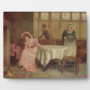 'Will He Come?' (oil on canvas) Plaque