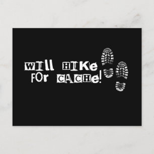 Will Hike For Cache! Postcard