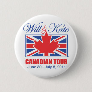 WILL & KATE CANADIAN TOUR 2 INCH ROUND BUTTON