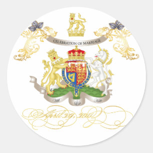 Will+Kate Memorabilia, customizable colour! Classic Round Sticker