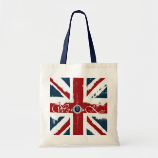 Will & Kate w/Flag Tote Bag
