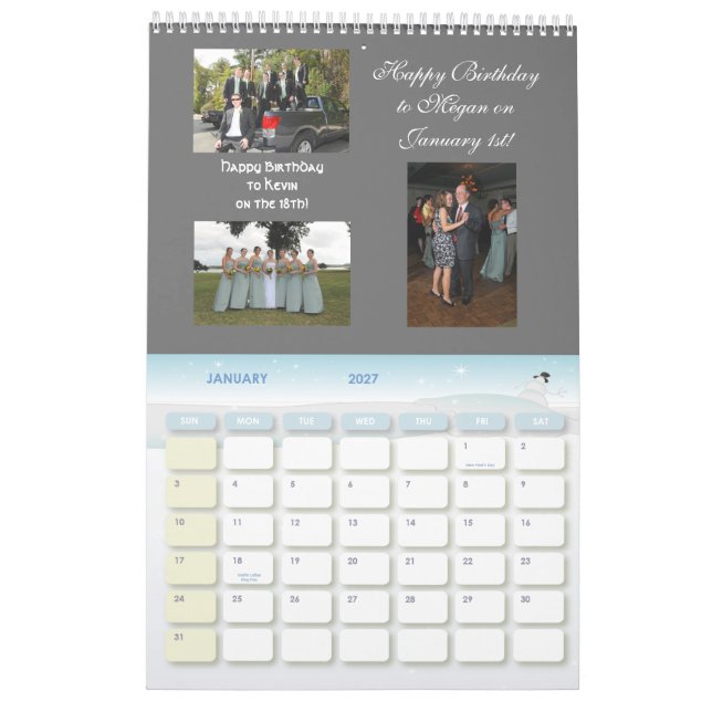 Will & Keri 2021 Keepsake Calendar (Jan 2027)