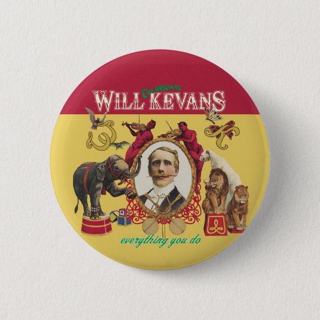 Will Kevans badge 1 2 Inch Round Button (Front)