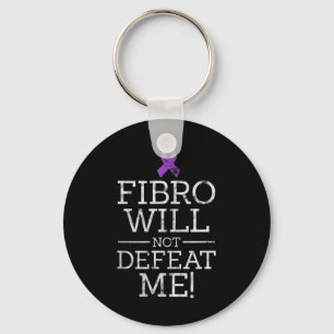 Will Not Defeat Me Fibromyalgia Awareness Distress Keychain