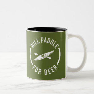 Will Paddle For Beer Two-Tone Coffee Mug