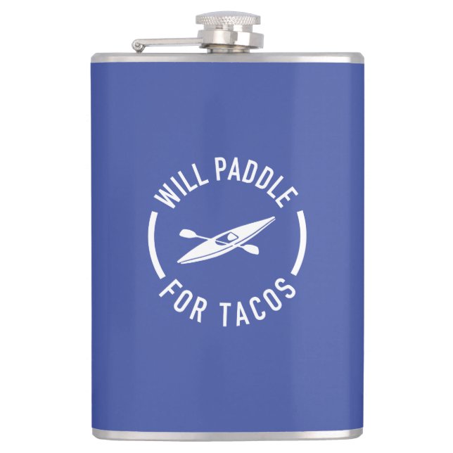 Will Paddle For Tacos Hip Flask (Front)