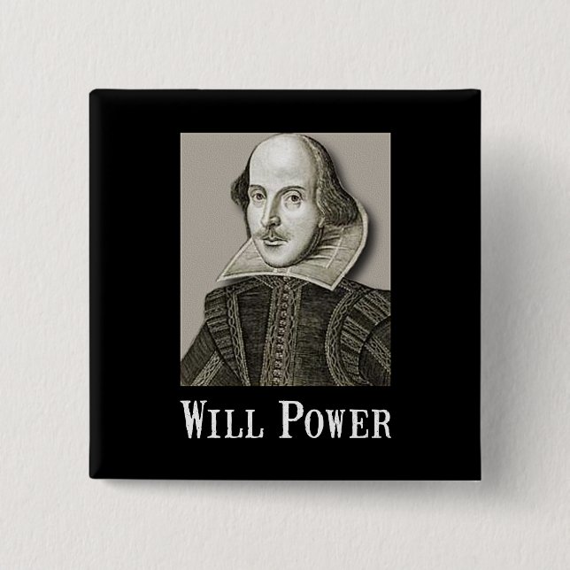 Will Power 2 Inch Square Button (Front)