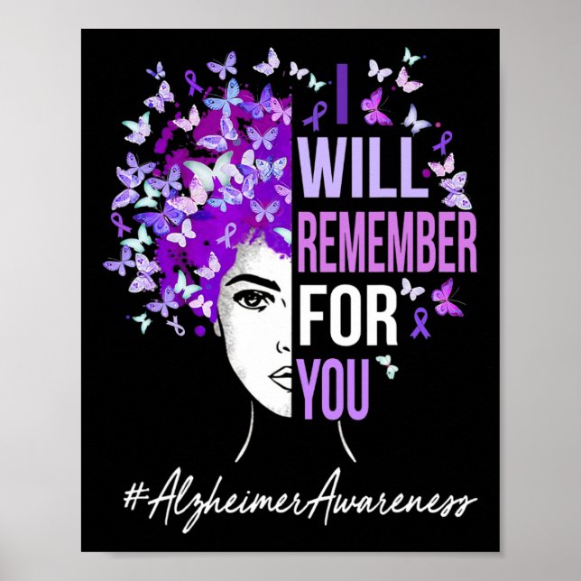 Will Remember For You Alzheimerheimer Awareness Bu Poster (Front)