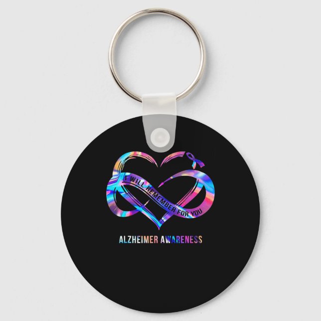 Will Remember For You Alzheimerheimer Awareness  Keychain (Front)