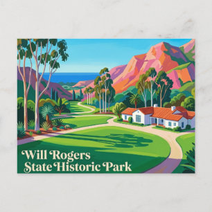 Will Rogers State Historic Park California Postcard