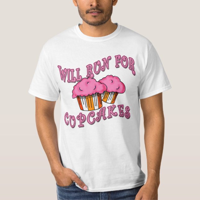 WILL RUN FOR CUPCAKES Running Tees & Gear (Front)