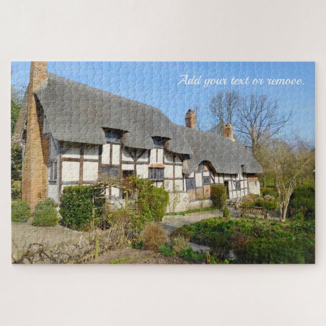 Will Shakespeare's mothers thatched roof cottage: Jigsaw Puzzle (Horizontal)