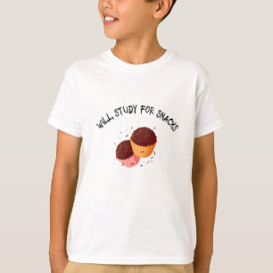 Will Study For Snacks-school lunch break t-shirt