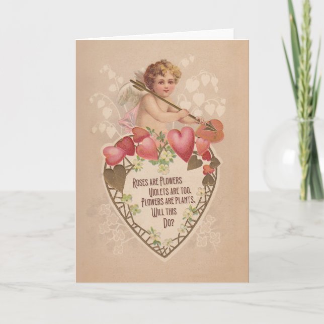 WILL THIS DO? - funny antique Valentine's day card (Front)