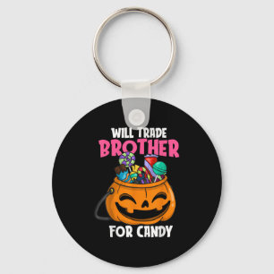 Will Trade Brother For Candy Matching Halloween Si Keychain
