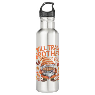Will Trade Brother For Pie Gnomes Thanksgiving Day 710 Ml Water Bottle