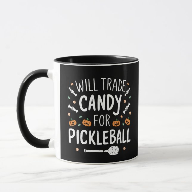 Will Trade Candy For Pickleball Spooky Halloween   Mug (Left)