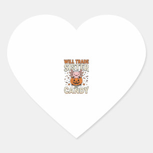 Will Trade Sister for Candy Axolotl Halloween Desi Heart Sticker