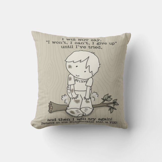 Will Try Again Throw Pillow (Front)