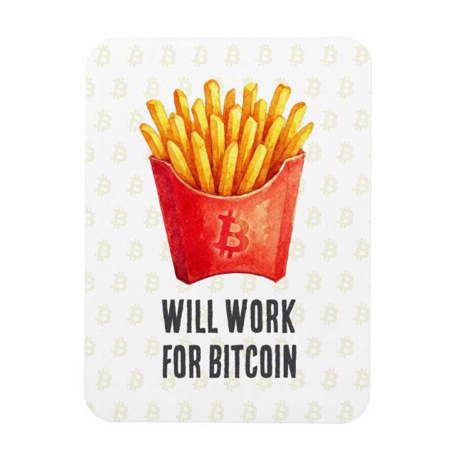 Will Work For Bitcoin Magnet (Vertical)