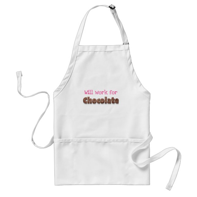 Will work for chocolate funny humour standard apron (Front)
