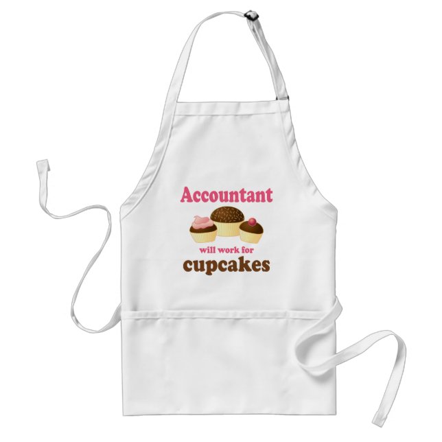 Will Work For Cupcakes Accountant Standard Apron (Front)