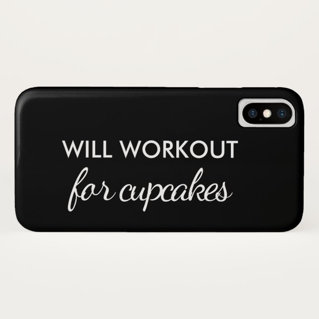 Will Workout for Cupcakes iPhone Case (Back (Horizontal))