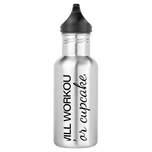 Will Workout for Cupcakes Water Bottle (Right)
