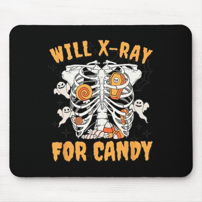 Will Xray For Candy Halloween Radiology Technician Mouse Pad (Front)