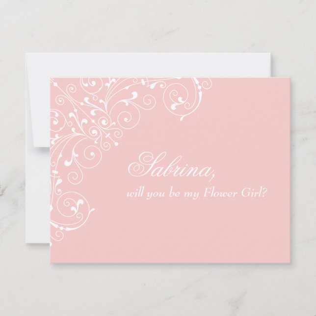 Will you be Flower Girl Delicate Pink Blush Invitation (Front)