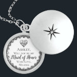 Will You Be Maid of Honour Locket Necklace<br><div class="desc">You are planning the most special day of your life and this silver design with a heart will make your potential Maid of Honour feel extra special too!!! Makes a unique and fun way to ask your friends to celebrate with you.</div>