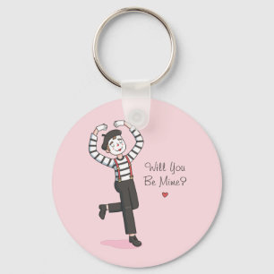 Will You Be Mime, Funny Love Confession Keychain