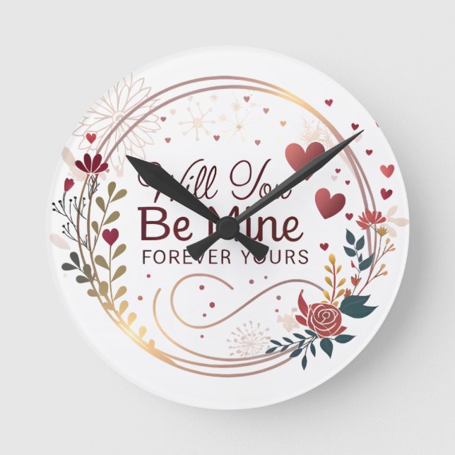 Will You Be Mine – A Timeless Promise of Love Round Clock (Front)