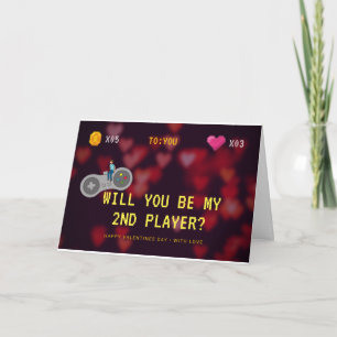 Will you be my 2nd Player Gamer's Valentine Card