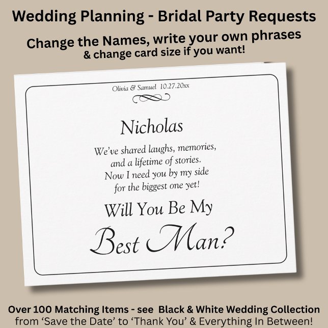 Will You Be My Best Man? Black White Infinity (Creator Uploaded)