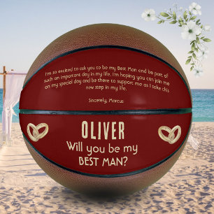 Will you be my Best Man Custom Name  Basketball