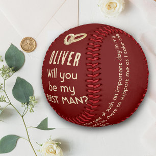 Will you be my Best Man Custom Name Softball